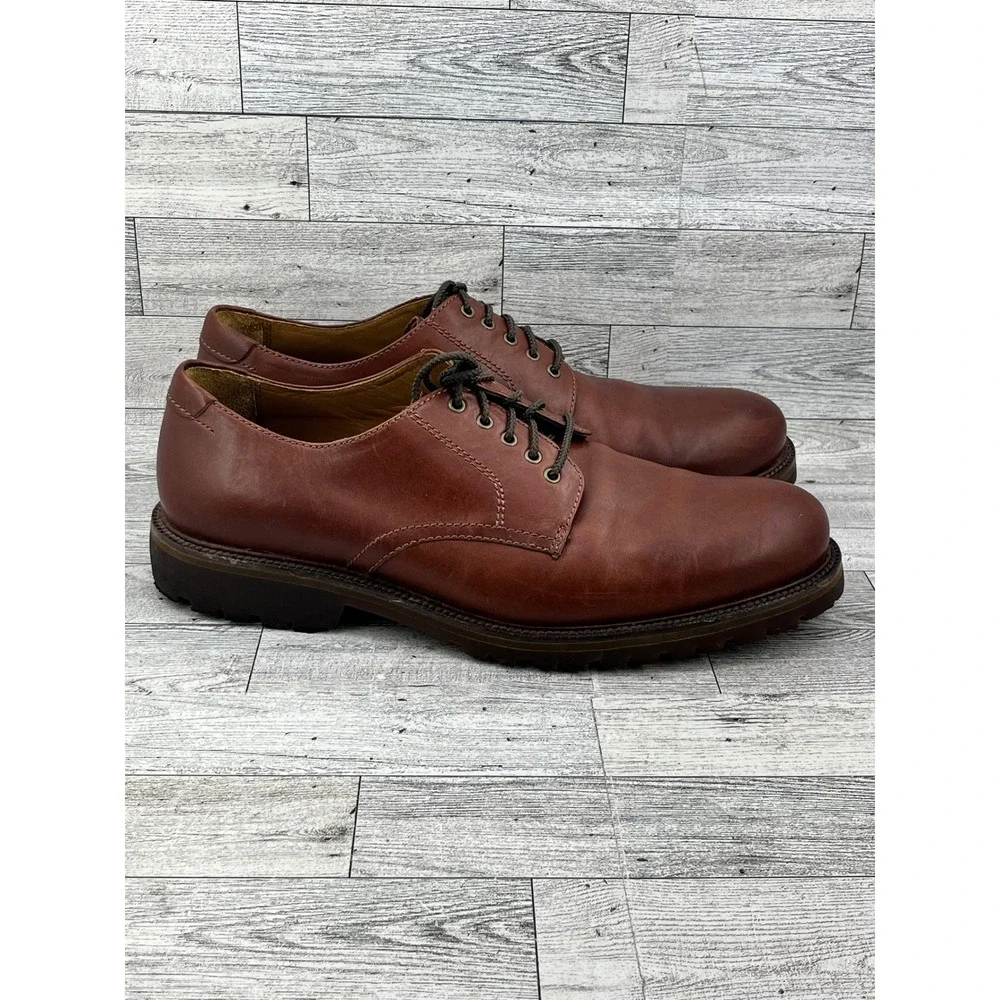 HS Trask‎ Mens Brown Leather Lug Sole Derby Shoes 30-0102 Size 11M